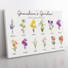 Canvas with birth flowers of the grandchildren. 