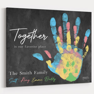 Family Handprint Canvas on Wall