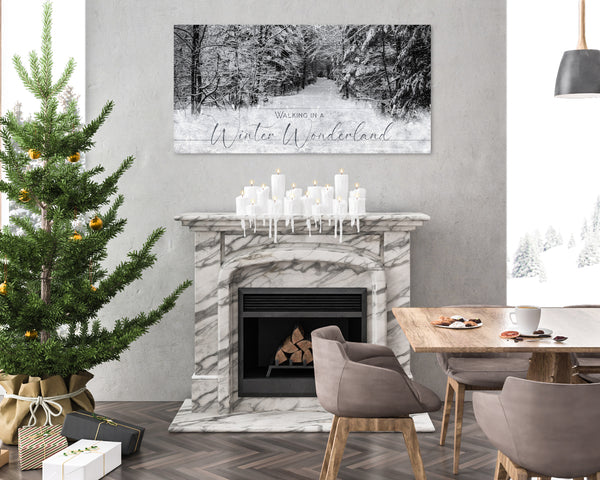 Walking in a Winter Wonderland Christmas Canvas Wall Art – Personalized Holiday Décor