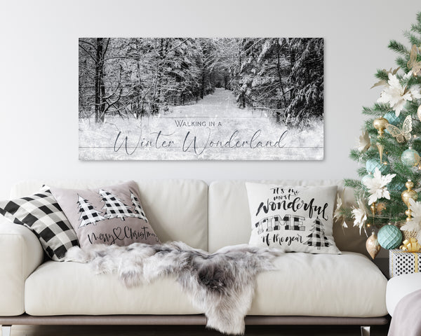 Walking in a Winter Wonderland Christmas Canvas Wall Art – Personalized Holiday Décor