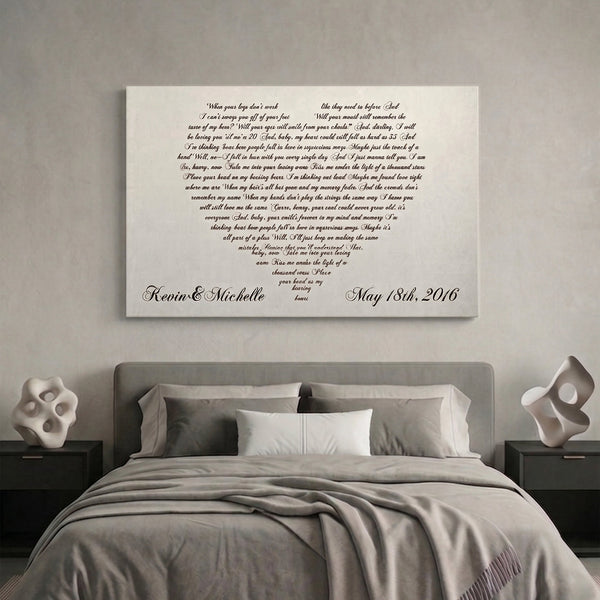 Custom heart lyrics canvas