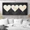 Ivory 3 Heart Map 14th Anniversary Gift