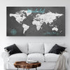 Push Pin Travel Map - Dark Grey