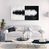 This is a personalized cotton canvas with a sound wave created by the choice of song you wish to use. You also can include the song title and artist.