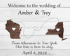 Rustic States Wedding Welcome Sign 1