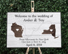 Rustic States Wedding Welcome Sign