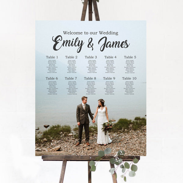 Vertical Photo Wedding Seating Chart