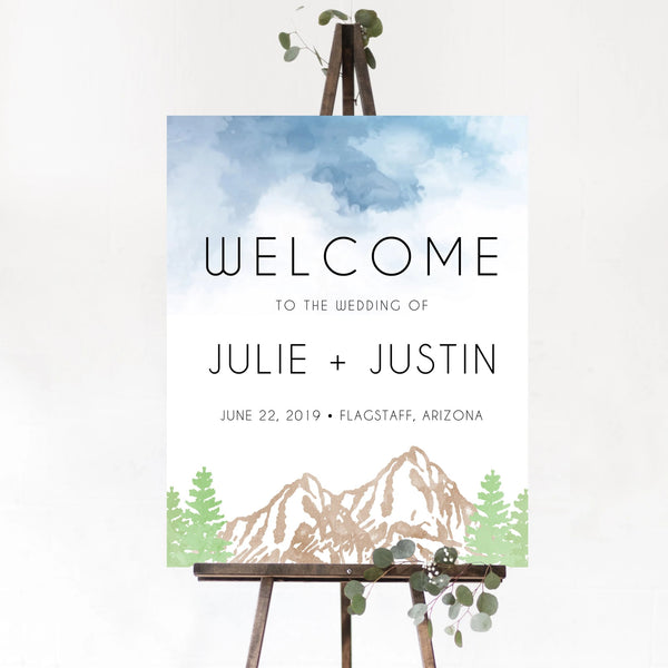 Watercolor Wedding Sign