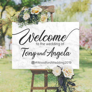 Wedding Welcome Sign Marble Edition