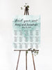 Blue Watercolor Background Wedding Seating Chart