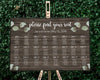 Brown Rustic Wedding Seating Chart
