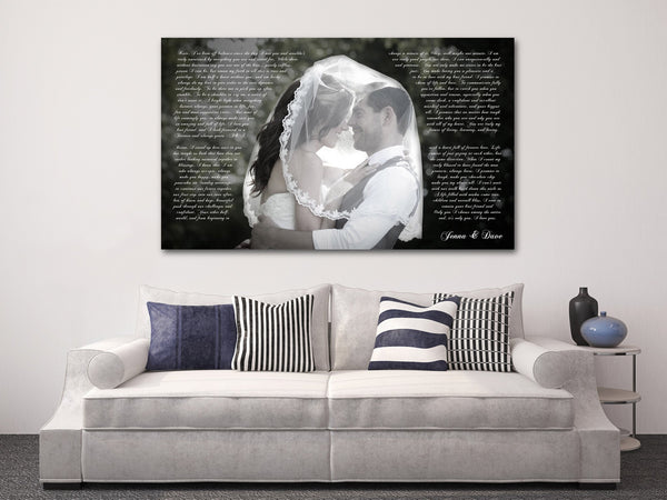 Photo Word Art Canvas - A Personalized Word Art Canvas - Canvas Vows