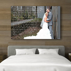 First Wedding Anniversary Gift - Your Wedding Vows On Canvas - Canvas Vows