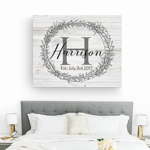 custom monogram sign bedroom wall decor