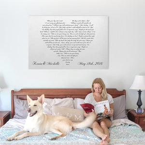 Heart Lyrics On Canvas