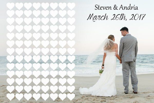 Wedding Guest Book - Photo And Hearts - Canvas Vows