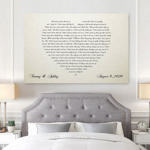 Ivory Heart Canvas - 14th Anniversary Gift