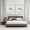 Mr And Mrs Vows On Canvas - Personalized Wall Art - Canvas Vows