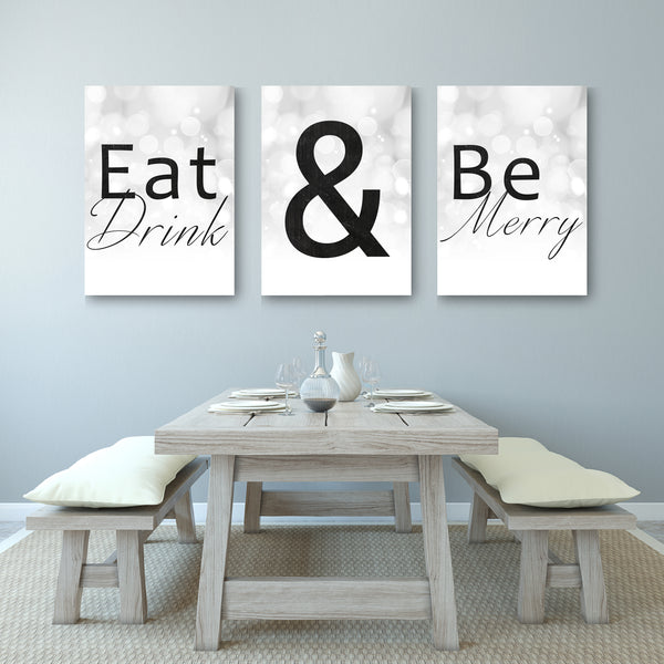 Eat Drink And Be Merry Home Decor Canvases
